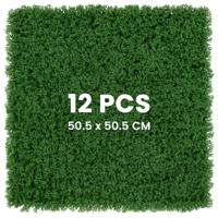 12 Kunstgras Wandpanelen 50,5 x 50,5 cm Synthetische Groene Foam Panelen Achtergrond Binnen en Buiten Privacy Haag Groen