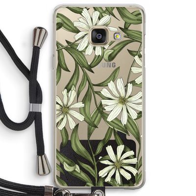 Wit bloemenpatroon: Samsung Galaxy A3 (2016) Transparant Hoesje met koord