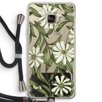 Wit bloemenpatroon: Samsung Galaxy A3 (2016) Transparant Hoesje met koord