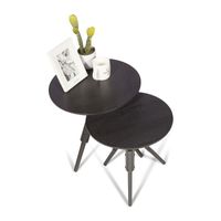 Ronde Bijzettafels Lance (set van 2)  | Melamine  | Melamine | Zwart - thumbnail