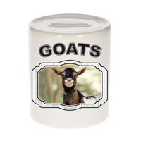 Dieren gevlekte geit spaarpot - goats/ geiten spaarpotten kinderen 9 cm - thumbnail