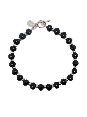 DOWER AND HALL bracelet serti de perles à fermoir en T - Noir