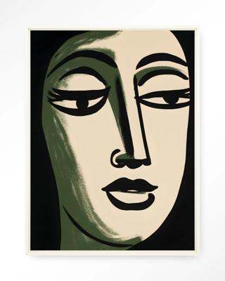 Urban Cotton Wandkleed 'Artemis' 145 x 190cm in Floating Frame - off white