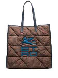 ETRO sac porté épaule matelassé à motif cachemire - Marron