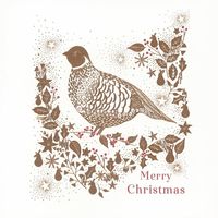 Kerstkaarten Woodmansterne - Patrijs Goud/Rood (Set van 3) - thumbnail