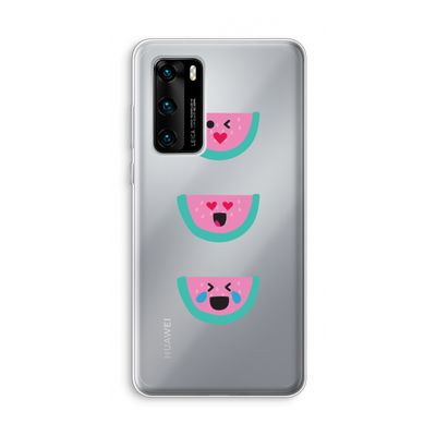 Smiley watermeloen: Huawei P40 Transparant Hoesje