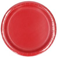 8x Rode wegwerp bordjes van karton 23 cm   -