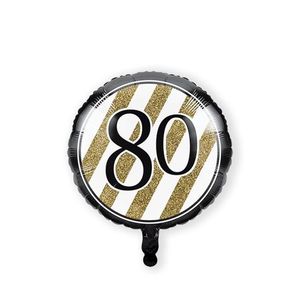 Folieballon &apos;80&apos; Black & Gold