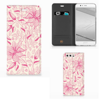 Huawei P10 Plus Smart Cover Pink Flowers - thumbnail