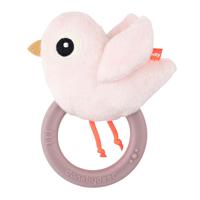 Done By Deer rammelaar met koord birdee roze