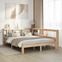 Bed met boekenkast zonder matras massief grenenhout 150x200 cm