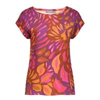 Geisha - Aubergine Top met dubbele print - Maat 3XL - thumbnail