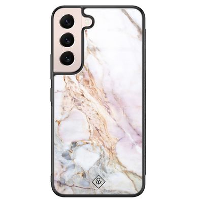 Samsung Galaxy S22 glazen hardcase - Parelmoer marmer