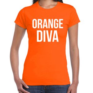 Koningsdag t-shirt orange diva oranje voor dames 2XL  -