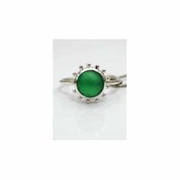Zilveren Ring Groene Onyx