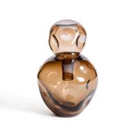 Kave Home Vaas 'Olivet' Bruin glas, 30cm
