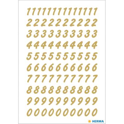 Herma Stickervel - cijfers / getallen - 208x - goudkleurig - 8 mm