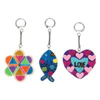 Creativ Company Versier je houten sleutelhanger, 3st.