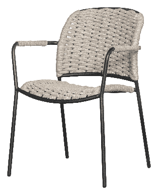 WOOOD Tuinstoel 'Taku' Met armleuning, Touw, kleur Zand