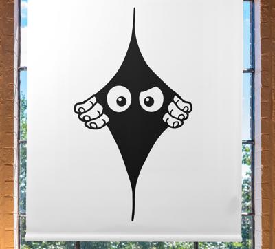 Originele rolgordijnën Grappige monocolor glurende ogen
