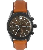 Horlogeband Fossil BQ2049 Leder Bruin 22mm