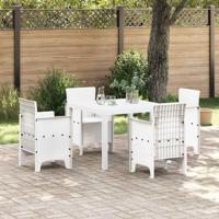 Tuintafel 100x100x73 cm poly rattan wit
