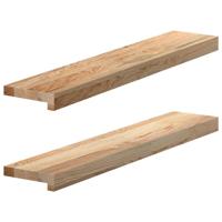 VidaXL Vensterbanken 2 st onbehandeld 80x15x2 cm massief eikenhout
