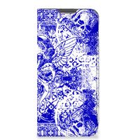 Mobiel BookCase Samsung Galaxy A13 (4G) Angel Skull Blauw - thumbnail