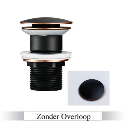 LuxDrain Pop-Up Afvoerplug - Stijlvolle Wastafel Stopper in Zwart, Goud en Rosé