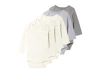 lupilu 5 baby rompers (Wit/grijs, 50/56)