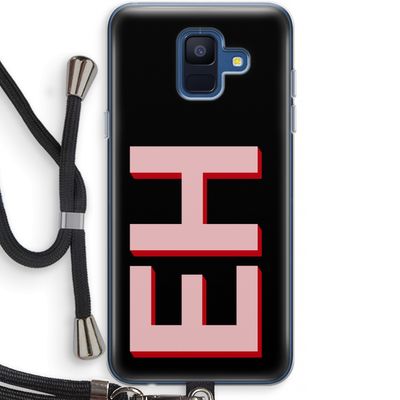 Monogram: Samsung Galaxy A6 (2018) Transparant Hoesje met koord