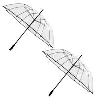 Falconetti Bruiloft paraplu - 2x - windproof - transparant - 110 cm - extra sterk