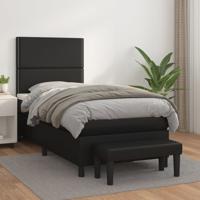 Boxspring met matras kunstleer zwart 100x200 cm