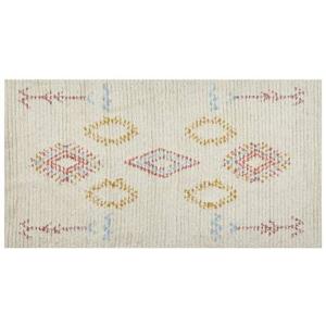 Beliani-BETTIAH-Laagpolig vloerkleed-Beige-80 x 150 cm-Katoen