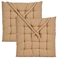 Stoelkussen Decorama - 2x - binnen/buiten - beige - 40 x 40 x 5 cm - polyester Stoelkussen Decorama - 2x - binnen/buiten - beige - 40 x 40 x 5 cm - polyester