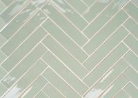 Wandtegel groen visgraat Sartoria Vernici 25x5cm summer vibes glans gerectificeerd