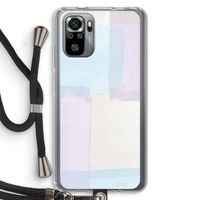Square pastel: Xiaomi Redmi Note 10S Transparant Hoesje met koord