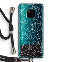Geometrische lijnen wit: Huawei Mate 20 Pro Transparant Hoesje met koord