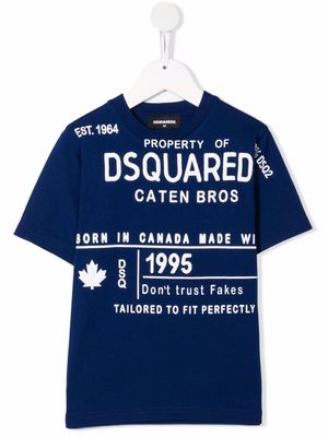 DSQUARED2 KIDS t-shirt à logo imprimé - Bleu