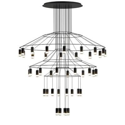 Vibia - Wireflow Chandelier 0377 hanglamp Zwart