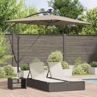 Cantilever Banana Parasol met slot Taupe 294 x 200 x 254 cm