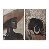 Canvas Home ESPRIT Bruin Beige Koloniaal Hoed 80 x 4,5 x 120 cm (2 Stuks)