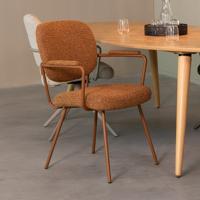 LABEL51 Eetkamerstoel Lausanne - Coral - - Coral Metalen Frame