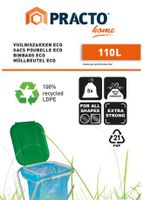 40 Biologisch afbreekbare vuilniszakken 110L met trekkoord