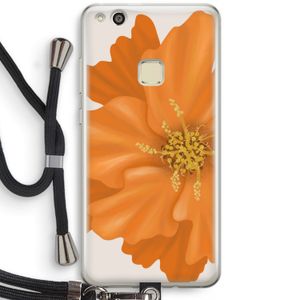 Orange Ellila flower: Huawei Ascend P10 Lite Transparant Hoesje met koord