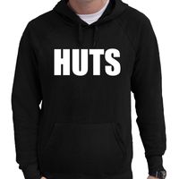 Hooded sweater zwart met HUTS bedrukking voor heren 2XL  - - thumbnail