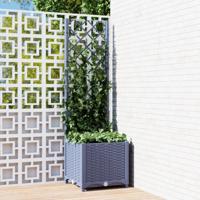 VidaXL Plantenbak met latwerk 40x40x136 cm polypropeen blauwgrijs