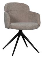 LABEL51 Draaibare Eetkamerstoel 'Levi' Elite stof, kleur Clay