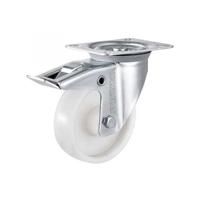 Tarsus zwenkwiel + rem 100 mm. wit