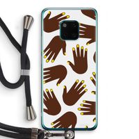 Hands dark: Huawei Mate 20 Pro Transparant Hoesje met koord